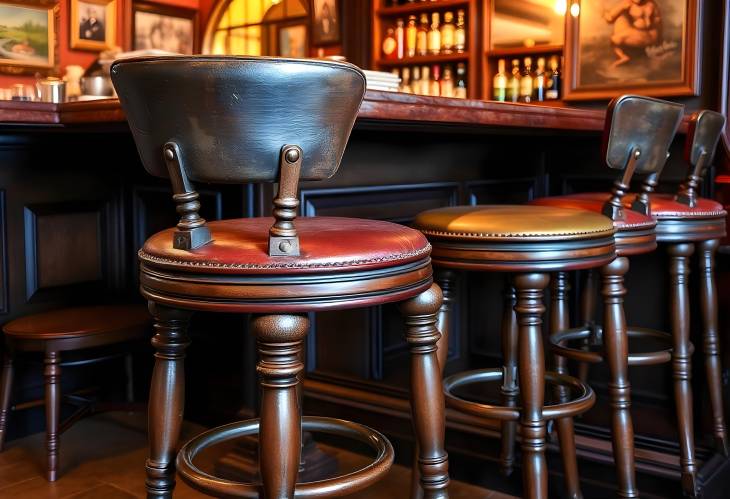 The Allure of Antiques Bar Stools in a London Pub